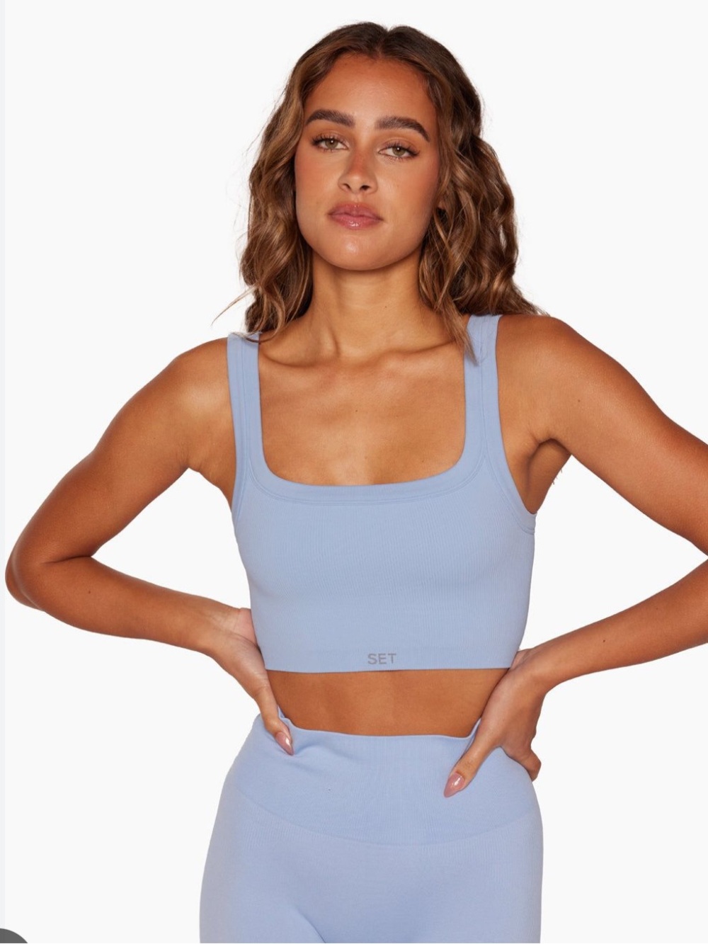 Set Active SCULPTFLEX® Box Tank Top and Leggings in Blue Lagoon
